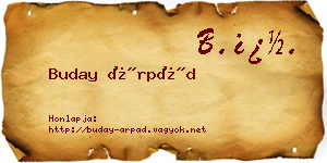 Buday Árpád névjegykártya