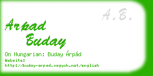 arpad buday business card